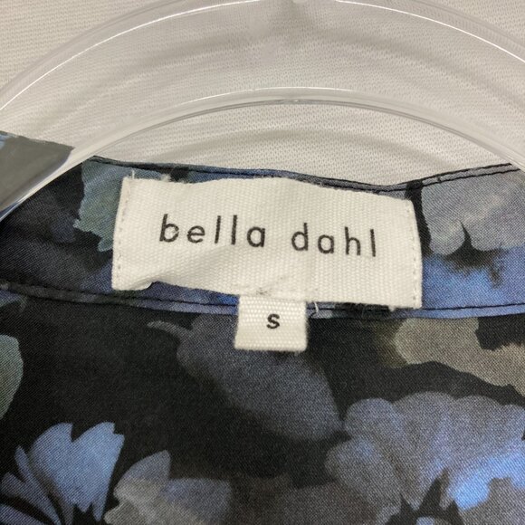 Bella Dahl size Small Black blue Floral Long Sleeve Button Up Feminine Preppy - Picture 2 of 12